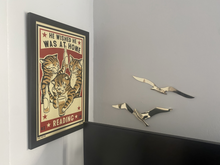 Load image into Gallery viewer, Drunk Cat Series Print - He Wished He Was At Home Reading - By Arna Miller and Ravi Zupa