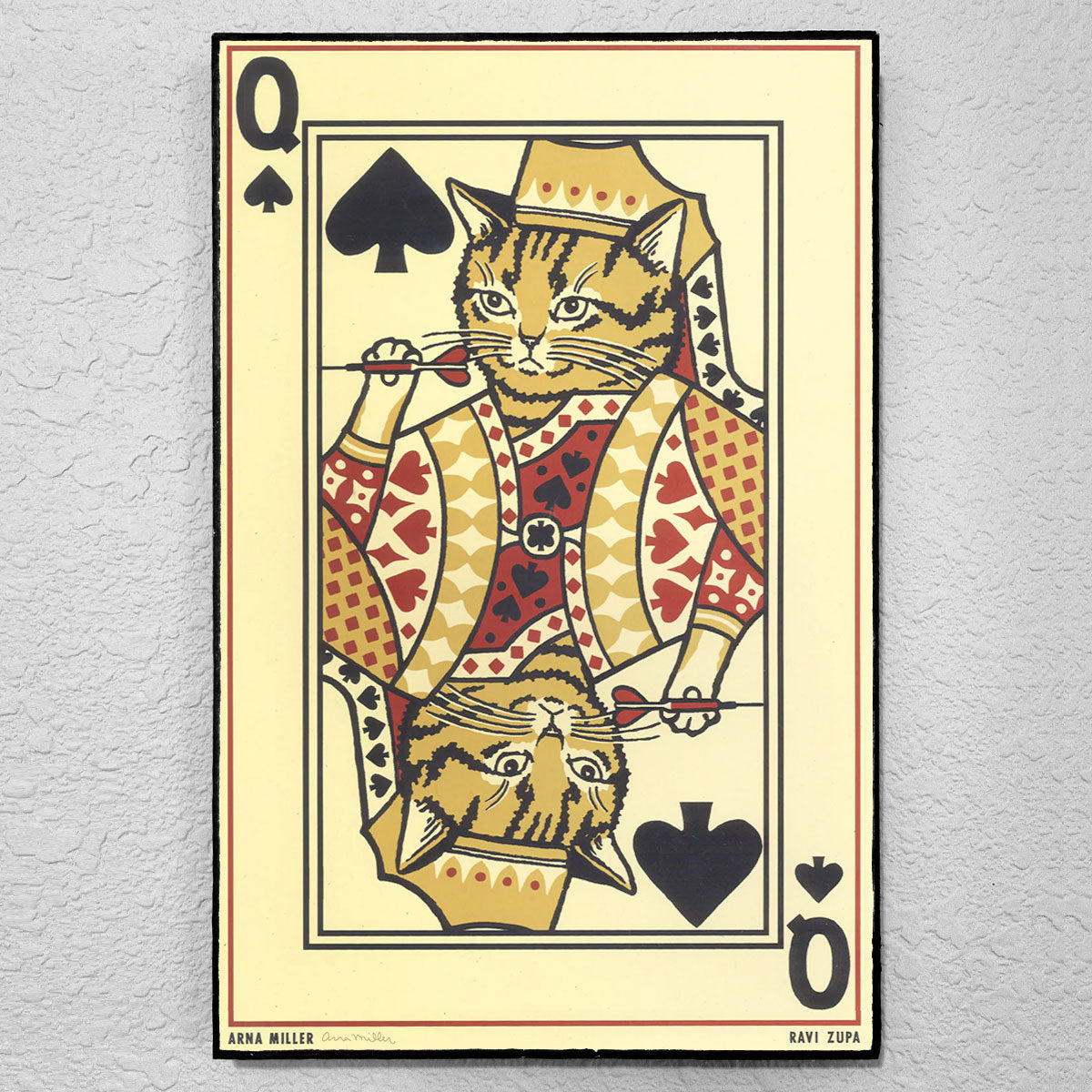 Queen of Spades - Drunk Cat Series Screen Print by Arna Miller – Arna  Miller Designs, LLC