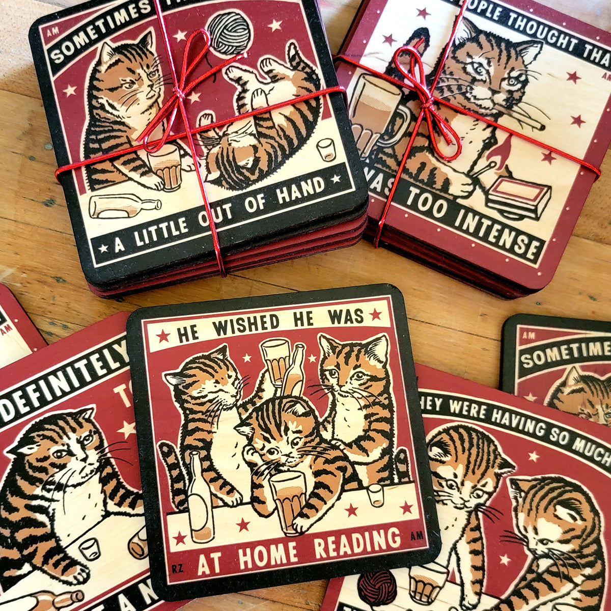 Not Alone Cat Coasters