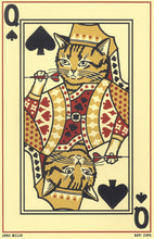 Load image into Gallery viewer, Drunk Cat Series Print - Queen of Spades - By Arna Miller and Ravi Zupa
