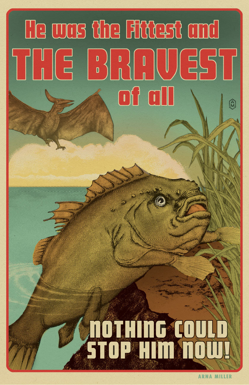 Darwin Fish - Risograph Print by Arna Miller – Arna Miller Designs, LLC