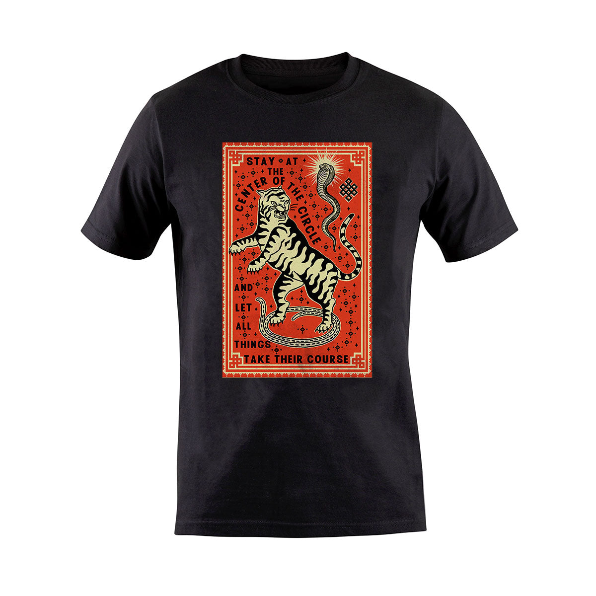 Tiger and Snake - T-Shirt by Arna Miller S / Black